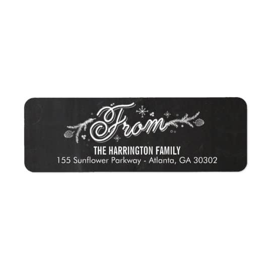 Holiday Lettering Return Address Labels
