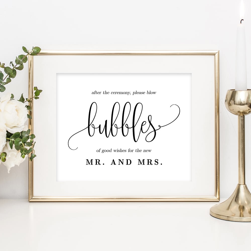 Bubbles Sign Instant Download Wedding Sign Printable WLP SOU 600 Edit 