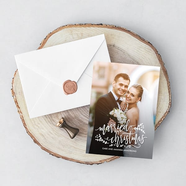 Married Christmas Holiday Card Template Berry Berry Sweet