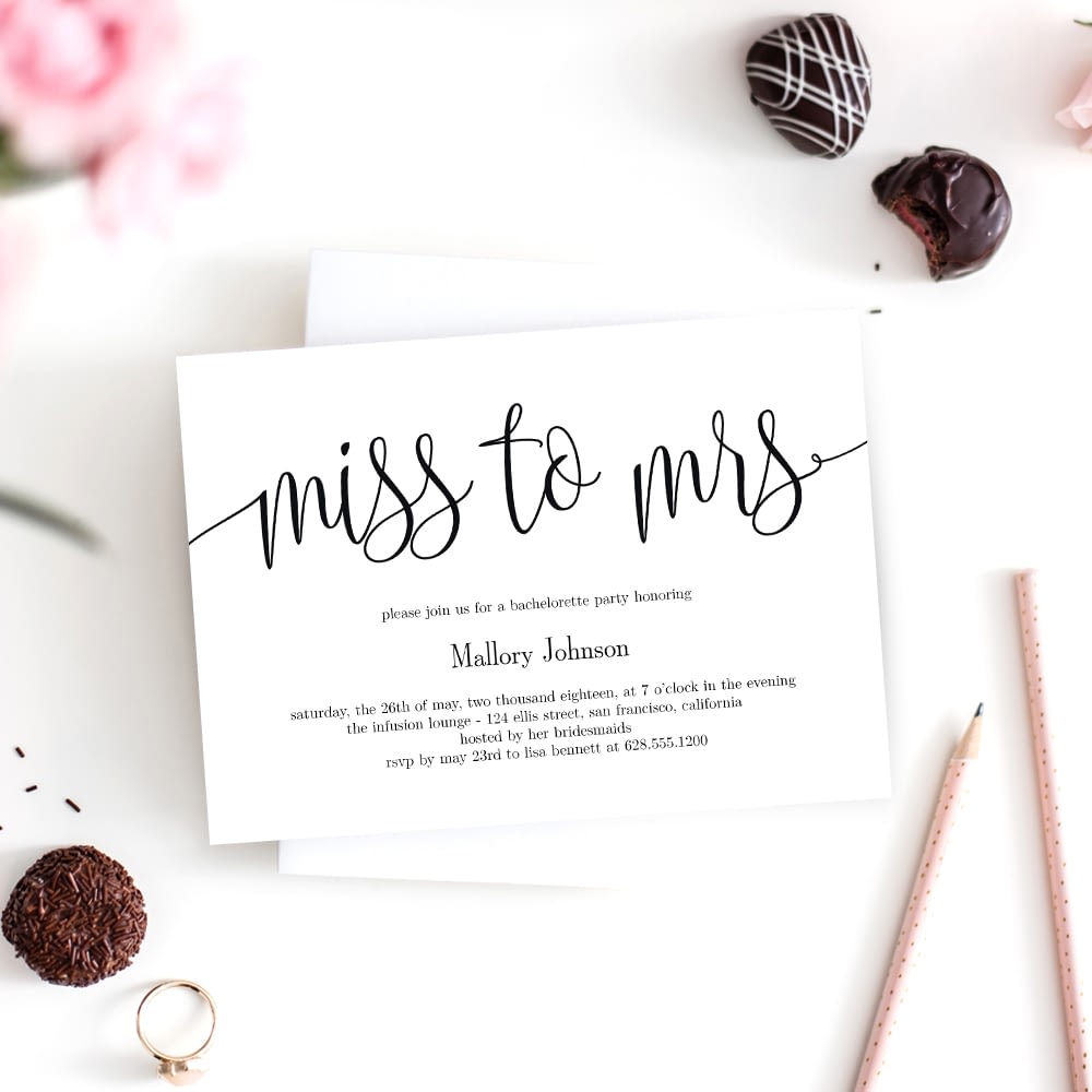 Templett INSTANT DOWNLOAD Editable Bridal Shower Invitation Rustic Bridal Shower Invitation Template Miss To Mrs Invitation Printable