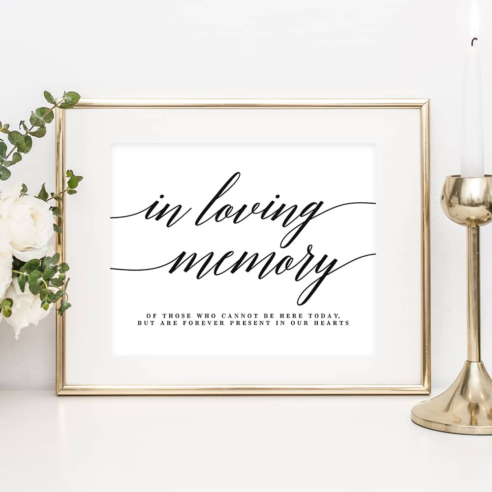 In Loving Memory Sign Modern Script #MSC - Berry Berry Sweet