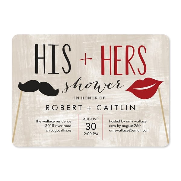 His and Hers Couple Shower Invitation Berry Berry Sweet